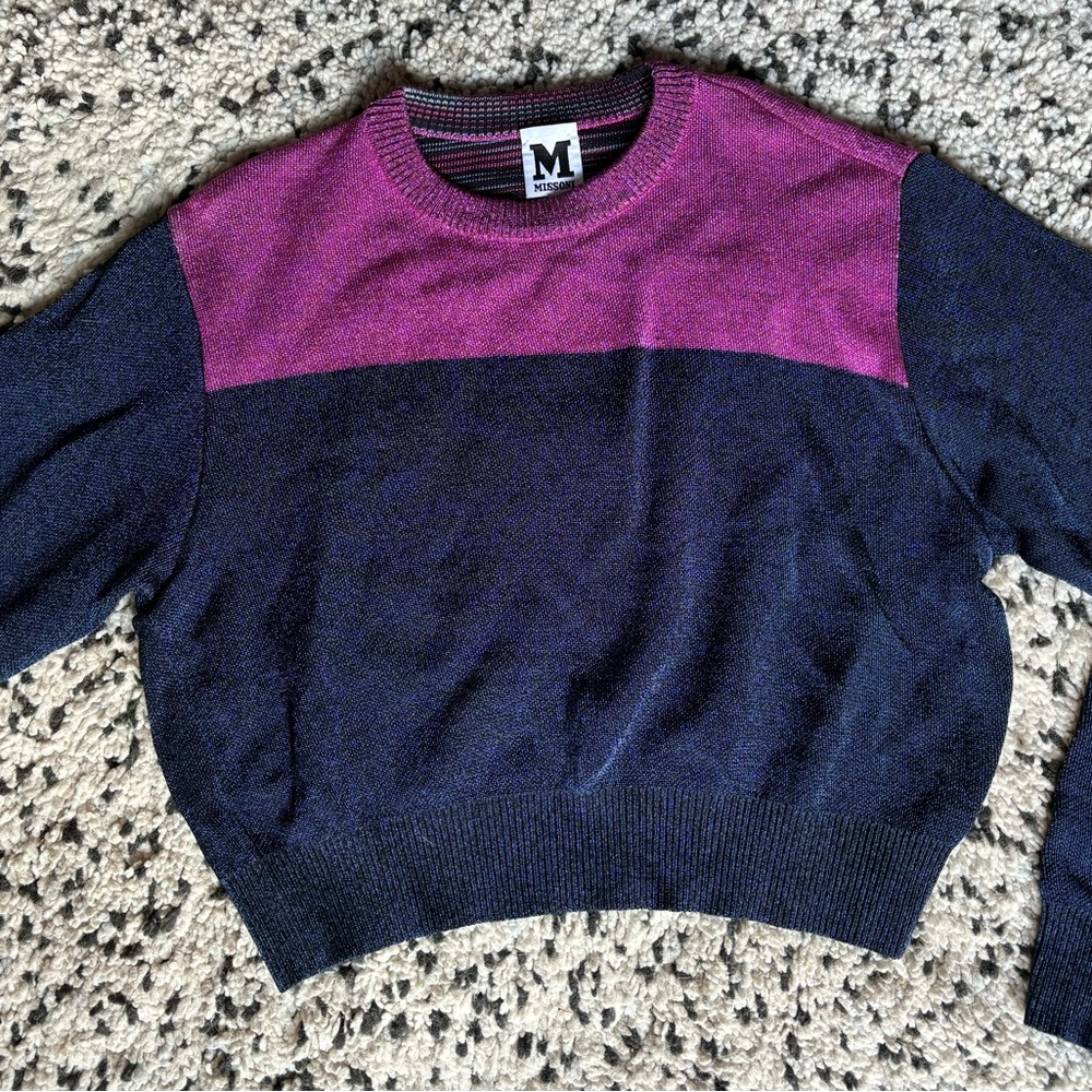 Missoni Pink and Blue Crew Neck Sweater